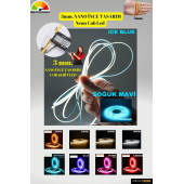 3mm. Nano Ince Neon Cob Şerit Led/ Ince Tasarım/ 5 Metre Rulo /1 Metrede 384 Led Bright Chip - 6