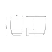 Bocchi Ferrara Diş Fırçalık Buzlu Cam -Krom 3005 0003 thumbnail 2