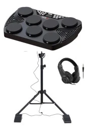 Midex DDX-105ST Profesyonel Standlı Dijital Davul Şarjlı Elektronik Bateri Bluetooth (Davul Stand Kulaklık Baget) - 3