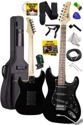 Midex RPH-30BK Full Black Profesyonel Elektro Gitar (Çanta Askı Capo Tuner Pena Kablo Yedek Tel) - 1