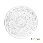 Porsima Rüya Desenli Dik Tabak - 6 Lı Cam Sunumluk Pasta Kurabiye Kek İkram Servis Tabağı-12 Cm - 3