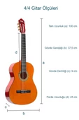 Midex CG-390M-XBAG Klasik Gitar 4/4 Sap Ayarlı Kesik Kasa (Çanta Tuner Askı Capo Metod Pena) - 7