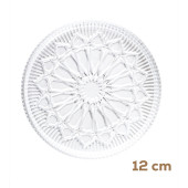 Porsima Elusia Desenli Dik Tabak - 6 Lı Cam Sunumluk Pasta Kurabiye Kek Ikram Servis Tabağı-12 Cm - 3