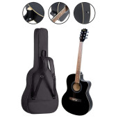Midex XC-200BK Kesik Kasa Siyah Akustik Gitar 4/4 Yetişkin Üst Segment (Gigbag Çanta Tuner Capo Askı Pena) - 3