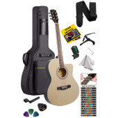 Midex XC-200NT Kesik Kasa Profesyonel Akustik Gitar 4/4 Yetişkin Üst Segment (Gigbag Çanta Tuner Capo Askı Pena) - 2