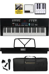 Midex PS-2500KS LED Ekran 61 Tuşlu Org Klavye (Stand Çanta Kulaklık Adaptör Notalık Metod) - 2