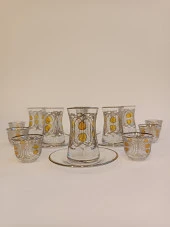 Gümüş Yaldızlı Exclusive Lüks Çay Seti 18 Parça Pax Model Platin Renkli - 1