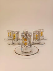 Gümüş Yaldızlı Exclusive Lüks Çay Seti 18 Parça Pax Model Platin Renkli - 2