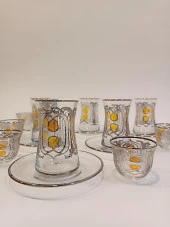 Gümüş Yaldızlı Exclusive Lüks Çay Seti 18 Parça Pax Model Platin Renkli - 4