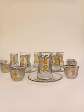 Gümüş Yaldızlı Exclusive Lüks Çay Seti 18 Parça Pax Model Platin Renkli - 5