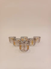 Gümüş Yaldızlı Exclusive Lüks Çay Seti 18 Parça Pax Model Platin Renkli - 6