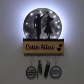 Veraart Işıklı Pleksi Dolunay Kişiselleştirilebilir Biblo Belinda Elele Tutuşan Çift Anahtar Askılığı - 1