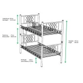 Metis 90x190 ve 90x200 Yatak Ölçülü Genç Çocuk Odası Metal Ranza - 3