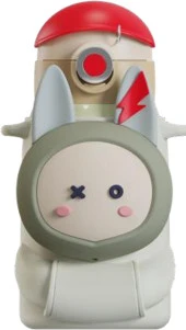 Vagonlife CocoSmile CS-8098 Sevimli Ses Çıkaran Kılıflı Pipetli Askılı Çelik Termos Çocuk Matarası thumbnail 1