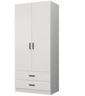 Midoser Yaman 80 Cm Mat Beyaz 2 Kapaklı 2 Çekmeceli Elbise Dolabı - Gardırop - 4