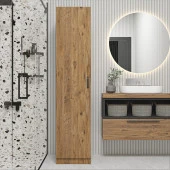 Midoser Yaman Atlantik Çam Tek Kapaklı 4 Raflı Çok Amaçlı Mutfak Kiler Ve Banyo Dolabı - 4