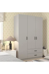 Midoser YAMAN Luna 3 Kapılı 2 Çekmeceli Elbise Dolabı-Gardrop - 4