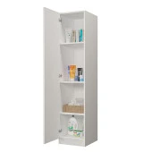 Midoser Yaman Mat Beyaz Tek Kapaklı 4 Raflı Çok Amaçlı Mutfak Kiler Ve Banyo Dolabı - 4