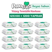 Paddlers Easy Clean Beyaz Sabun Katkılı Yüzey Temizlik Havlusu 12x100 (1200 Yaprak) thumbnail 1
