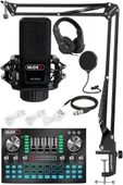 Midex MX-2020 Diamond Set Efektli Ses Kartı Mikrofon Kulaklık Stand Kayıt Canlı Yayın Seti (PC ve Telefon) thumbnail 1