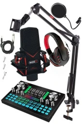 Midex GMX-1 Diamond Set Condenser Mikrofon Ses Kartı Kulaklık Canlı Yayın Paketi (Telefon ve PC) thumbnail 1