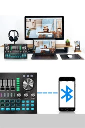 Midex CX1 Diamond Set Efektli Ses Kartı Mikrofon Kulaklık Stand Kayıt Canlı Yayın Seti (PC ve Telefon) - 4
