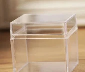 Küp Şekilli ve Kapaklı Plexi Mini Şık Kutu Söz Kına Nişan Düğün Etkinlik için Süslemelik 50 Adet 4X4X4 cm - 5
