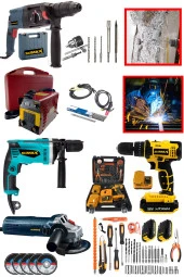 5li Süper Usta İşi Atölye Seti 200A Dijital İnvertör Kaynak Makinesi + Matkap Avuç Taşlama Kırıcı - 2