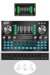 Midex Vs20 Üst Seviye Stüdyo Kayıt Canlı Yayın Şarjlı Ses Kartı Efektli Radyo Mikseri (Telefon Ve Pc Podcast) - 4