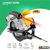 Stilmax Lazerli Daire Sunta Kesme Daire Testere Makinesi 2600W 45 Açılı Kesim  2 Yıl Garanti - 2