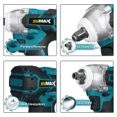 STİLMAX Germany 36V 5Ah Kömürsüz Bakır Sargı Çift Akülü Şarjlı Metal Somun Sökme Bijon Matkap Seti thumbnail 3