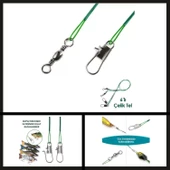 Uyguna-Yakala 6 Adet Fishack Klipsli Fırdöndülü Çelik Tel-MAL.430 thumbnail 1