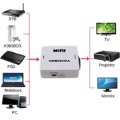 HDMI to VGA dönüştürücü HDMI2VGA dijital Analog HD dönüştürücü thumbnail 2