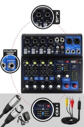 Midex Mix Paket-4 Stüdyo Youtuber Podcast Kayıt Ekipman Seti CX1 Mikrofon MDX-06FXU Mixer - 3