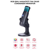 Midex Hype USB Oyuncu ve Yayıncı Mikrofonu (Kayıt Gaming Tiktok Twitch Canlı yayın Discord Youtube) - 3