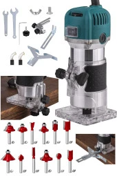 Stilmax Germany 3000 Watt 6 Kademe Devir Ayarlı Formika Traşlama Freze Makinesi 6 Mm + 12 Adet Uç Hediye - 3