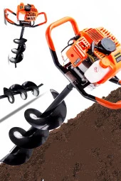 Stilmax Stea990 Germany Metal Dişli System 9900X Benzinli Toprak Burgu Makinesi Fidan Dikme 20Cm Delme Ucu - 2