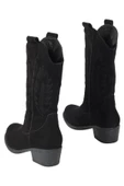 Nakışlı Siyah Süet Kovboy Kadın Bot - Nana - 3