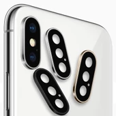 iPhone XS Max Kamera Lens Koruyucu Metal Kenarlı Cam - 1