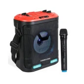 EL MİKROFONU+USB+SD+BT 30 WATT IŞIKLI TAŞINABİLİR ŞARJLI SEYYAR ANFİ - 1