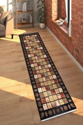 Kreatif Halı Dekoratif Vintage Kilim Özel Üretim Yolluk Kadife Kumaş Dokuma Taban Uzun Hol Halısı - 2
