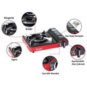 Orcamp Tekli Portatik Ocak Kırmızı CK-505 thumbnail 2