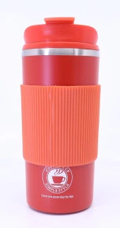 Çift Katmanlı Paslanmaz Çelik Sızdırmaz Termos Bardak 500 Ml Kupa - Turuncu - 1