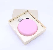 Paslanmaz Çelik Cep Matarası Taşlı Kapak - Pembe (5oz 148 ml) - 4