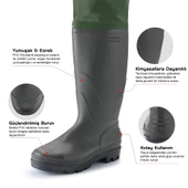 Protackle Primax Taslan Su Geçirmez Haki Tulum Çizme (NCW003) thumbnail 2