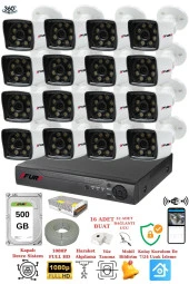 FURY 16 Kameralı 5mp Lens 1080p 2mp ColorGörüntü 8 Warm Led Gece Görüş FullHd Güvenlik Kamera 5525W 500GB thumbnail 2