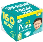 Prima Bebek Bezi Beden:6 (13-18Kg) Extra Large 160 Adet Süper Ekonomik Fırsat Pk thumbnail 1