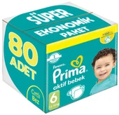 Prima Bebek Bezi Beden:6 (13-18Kg) Extra Large 80 Adet Süper Ekonomik Pk - 1