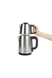 Karaca 10 Farklı pişirme fonksiyon İNOX Gövde XXXL 9LT Airfryer + Karaca İnox Çay makinesi - 3