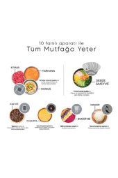 Karaca Mastermaid Power Multifunctional 10 In 1 Galaxy Grey Gıda Hazırlama Seti 2000w - 3